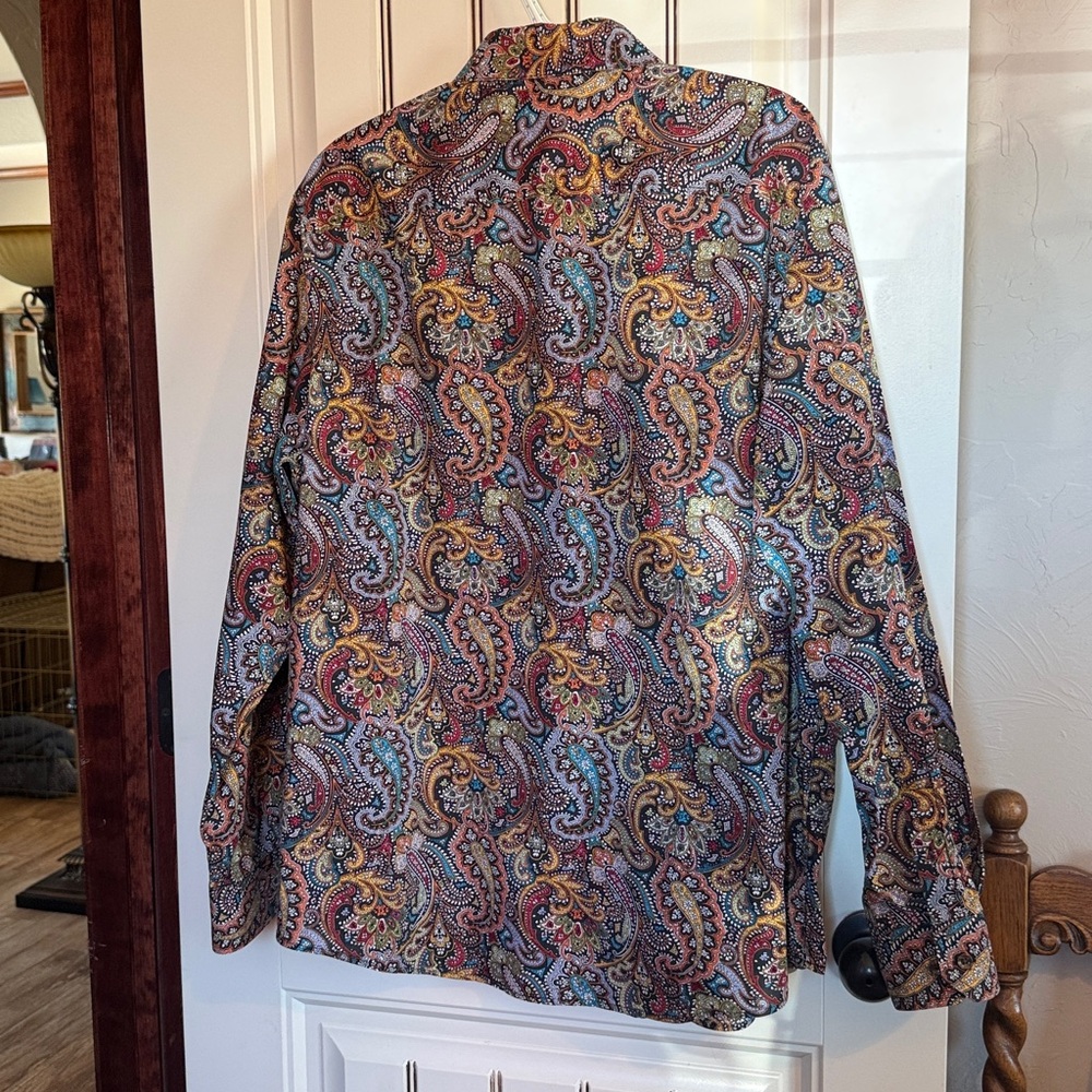 Tassel Elba 100% Cotton Paisley Long Sleeve Shirt in Excellent Condition. Nice! - Picture 5 of 7